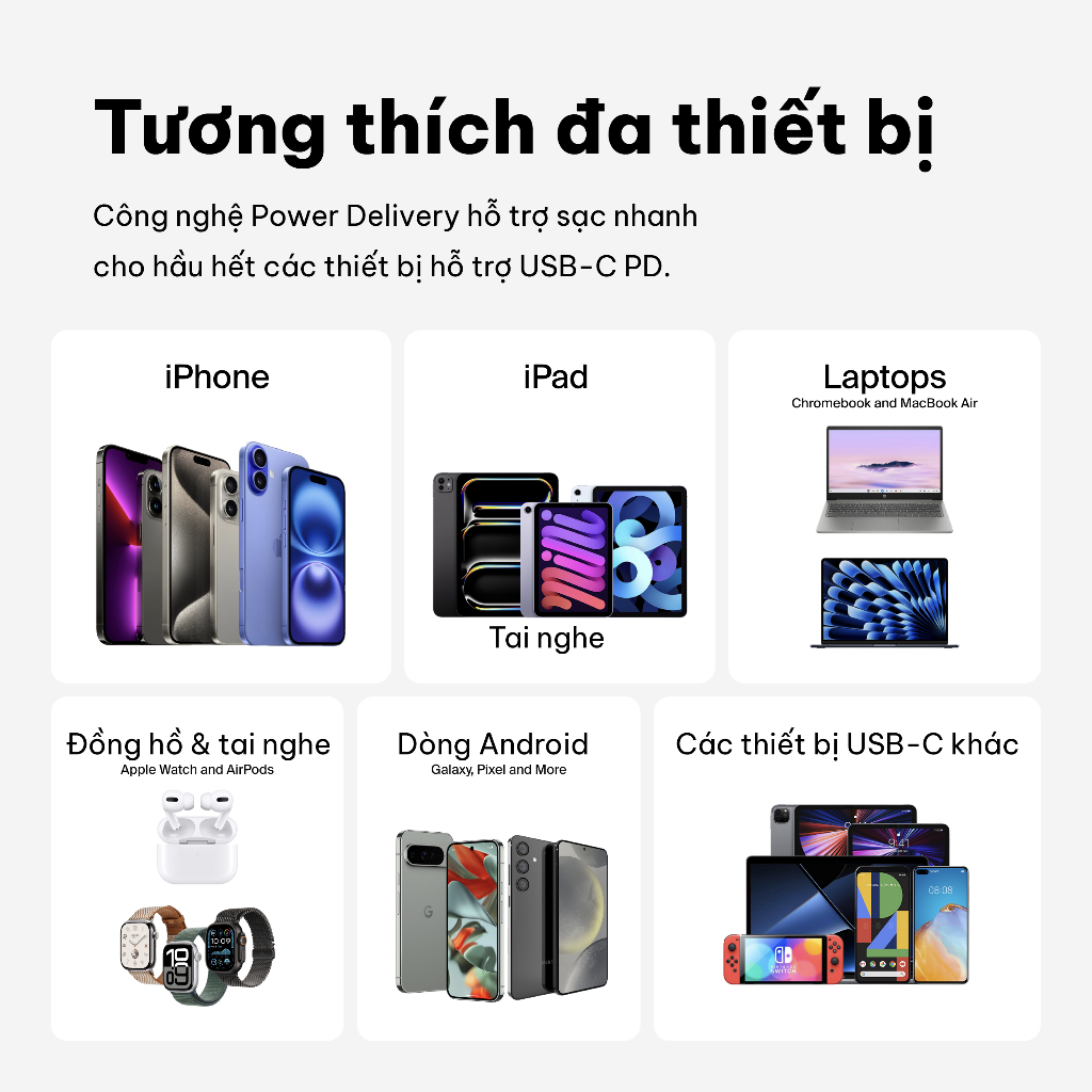 Củ sạc nhanh Belkin 45W USB-C PD 3.2 PPS nhỏ gọn 1 cổng cho iPhone 17 iPad MacBook Air BH chính hãng 2 năm | BigBuy360 - bigbuy360.vn