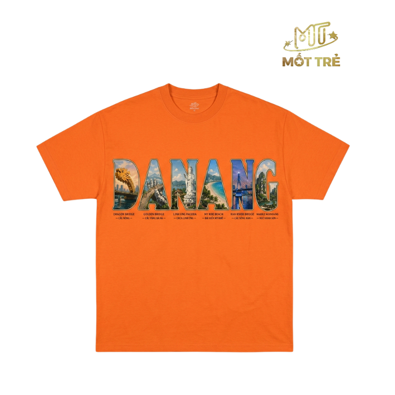 Áo Thun Unisex Mốt Trẻ In Đà Nẵng Landmark Form Rộng - Cotton 250G Co Giãn 4 Chiều Mềm Mịn Size M‑2X