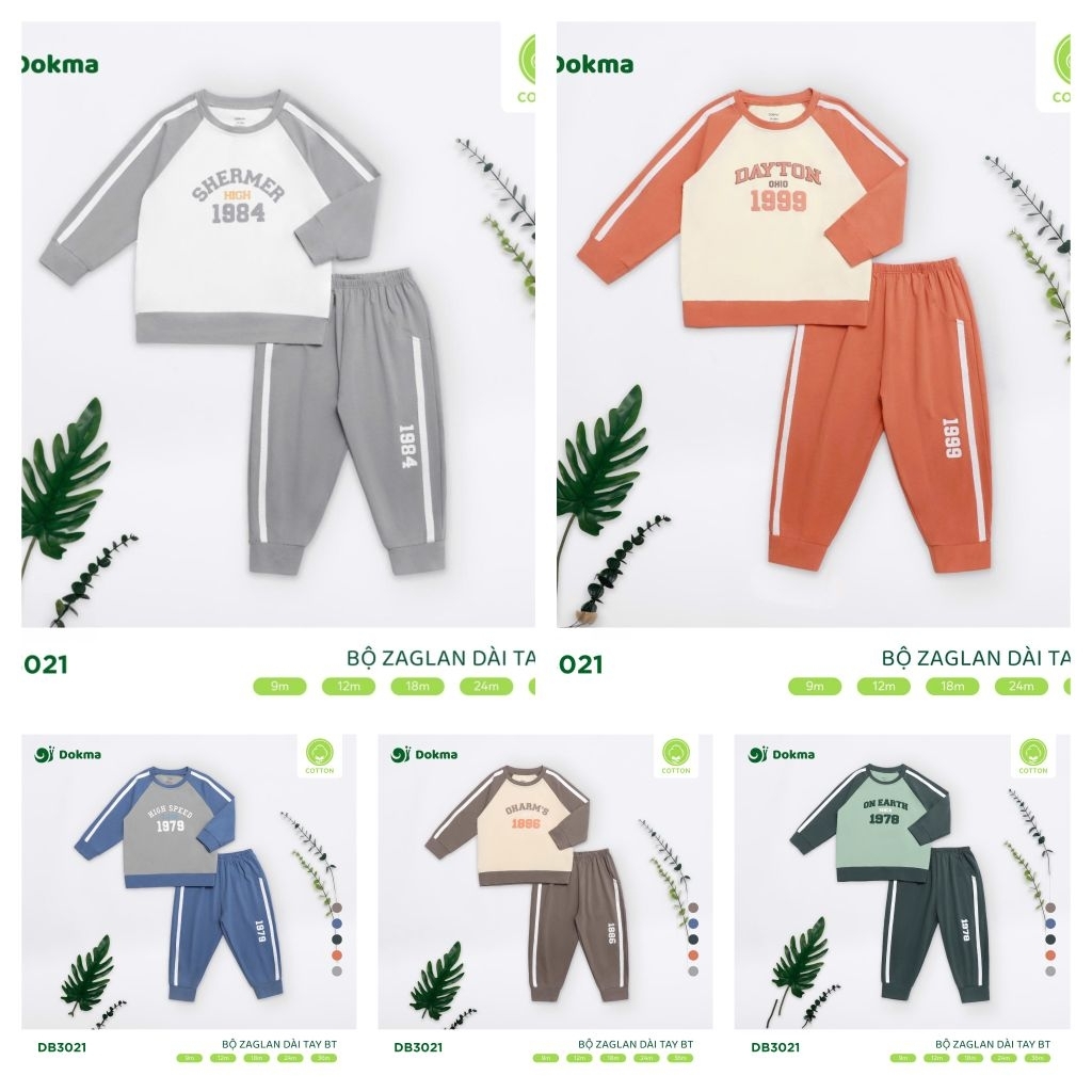 Bộ dài tay thu đông Dokma 9-36M DB3021