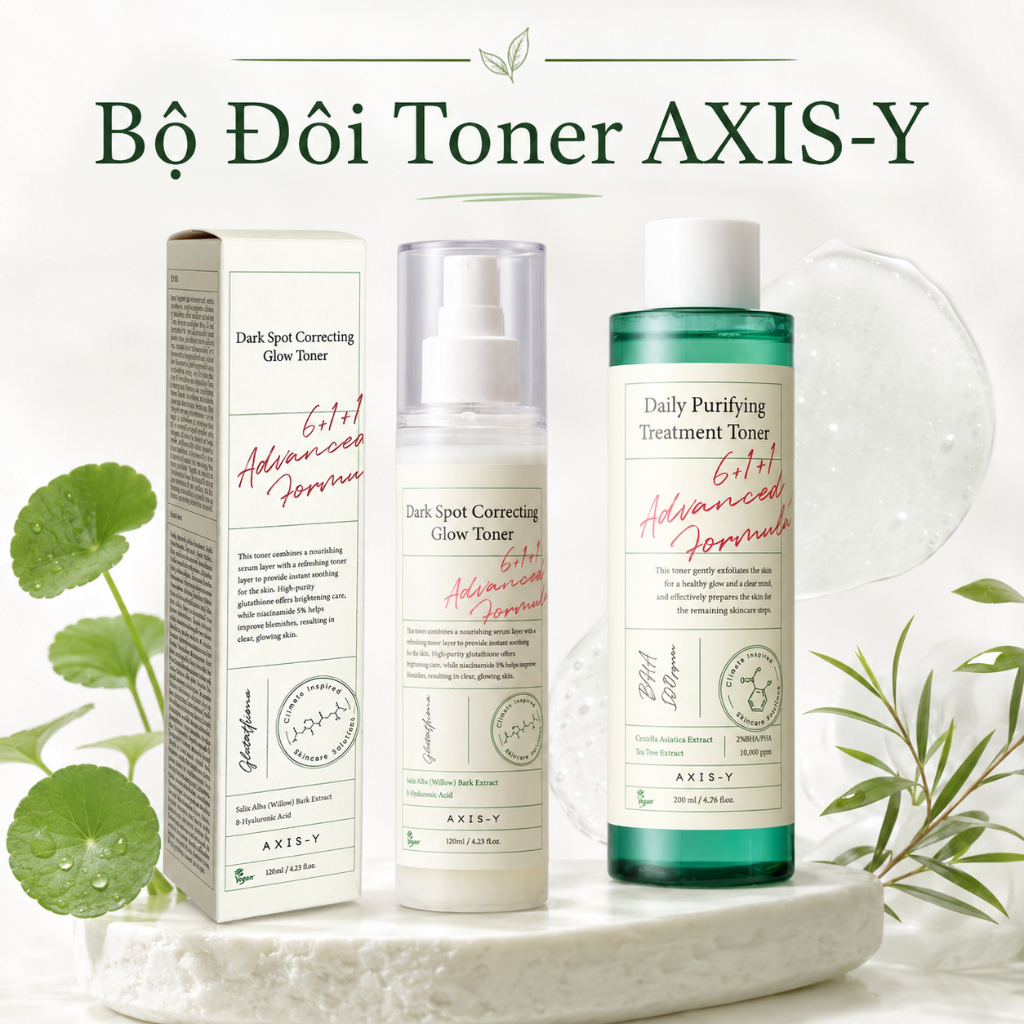 Toner AXIS-Y Dark Spot Correcting Glow Toner -Dưỡng Sáng Mờ Thâm Da Và Daily Purifying Treatment