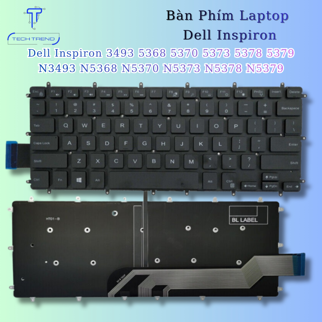 Bàn phím laptop tương thích Dell Inspiron 3493 5368 5370 5373 5378 5379 N3493 N5368 N5370 N5373 [Q5H