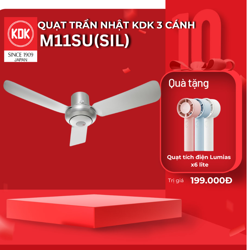Quạt Trần Nhật KDK màu Bạc M11SU(SIL) - Bảo Hành Chính Hãng KDK