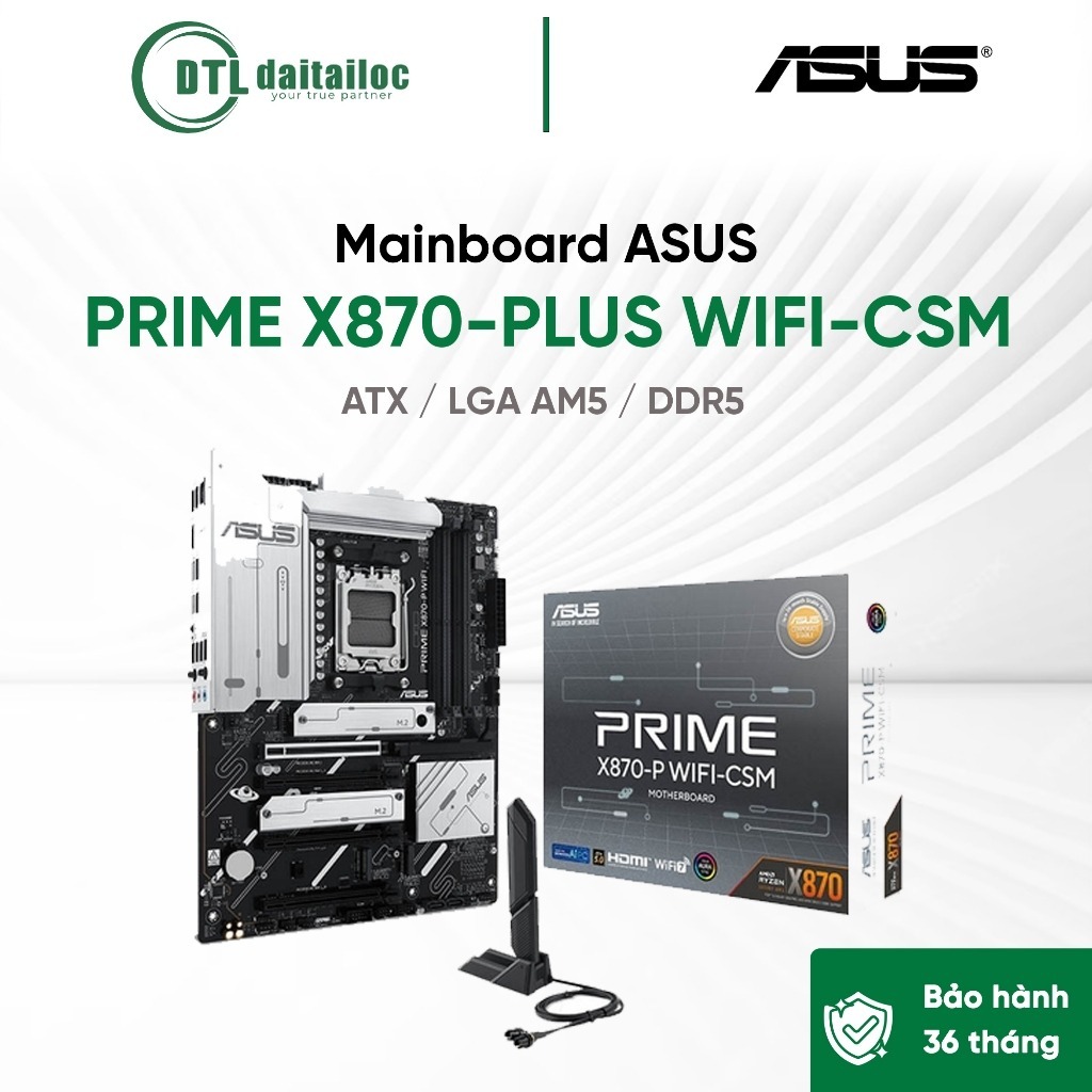 Mainboard PC ASUS PRIME X870-PLUS WIFI-CSM ATX / LGA AM5 / DDR5 | Chính Hãng | Bảo Hành 36 tháng