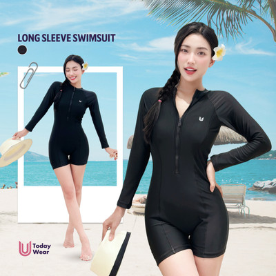 Đồ bơi liền thân dài tay nữ Long Sleeve Swimsuit Today U Wear chất liệu KIRA cao cấp