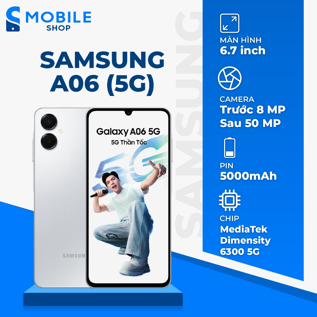 Điện thoại Samsung Galaxy A06 (5G) 4GB 128GB Chính Hãng