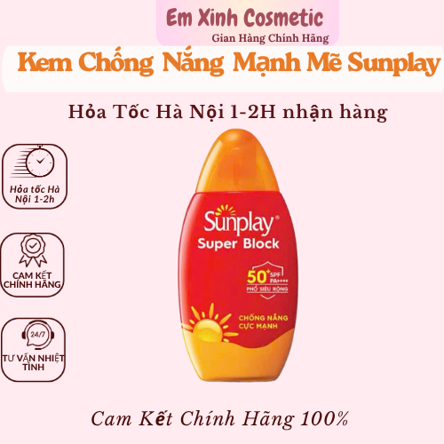 Kem Chống Nắng Sunplay Super Block SPF50- KCN Sunplay Đỏ 70g 30g Cho Da Mặt Body, Da Dầu Mụn, Khô