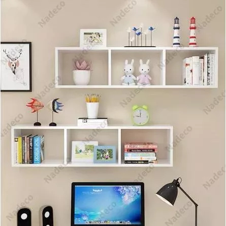 [Furni Home] Free Ship 99k-Kệ sách treo tường 2 bộ