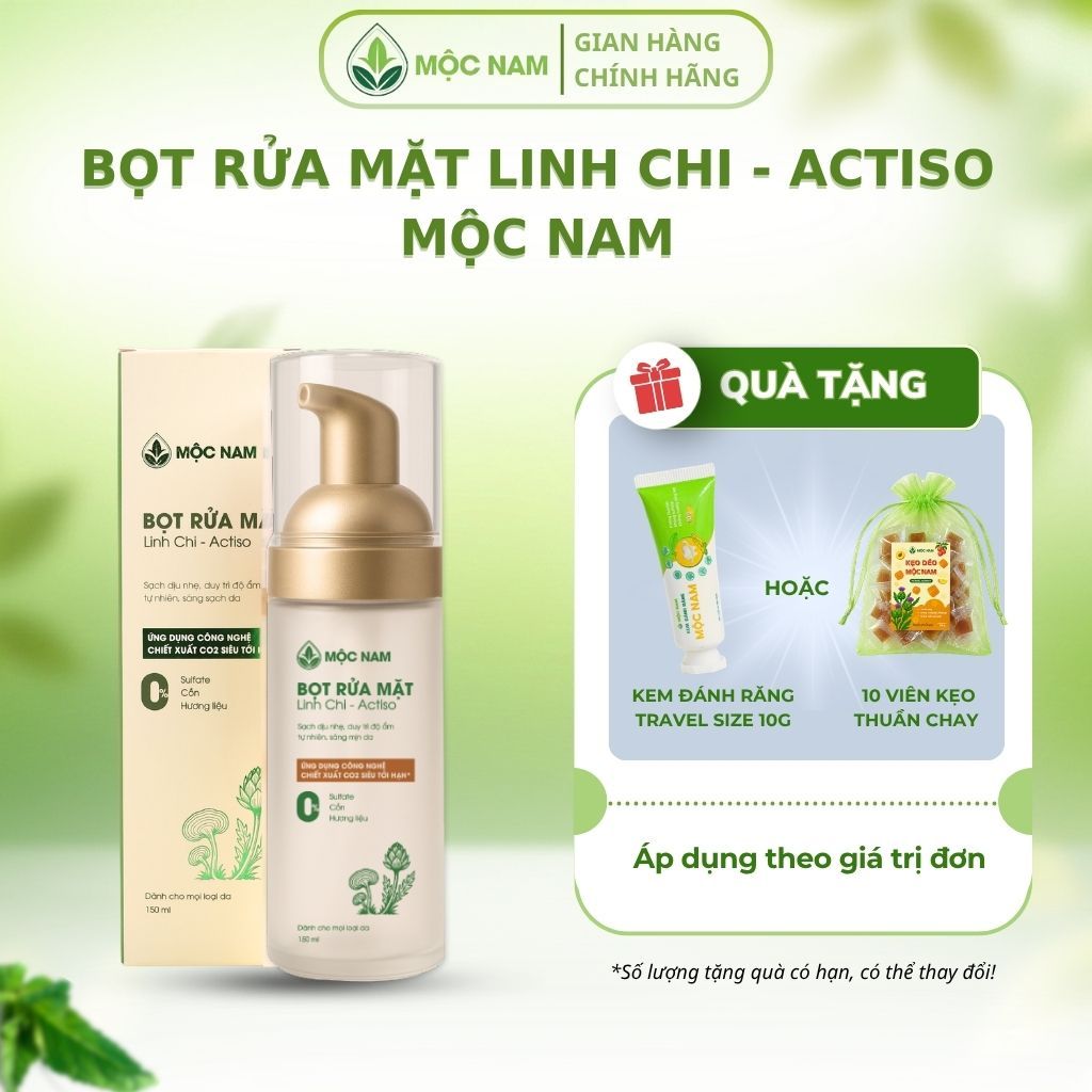 Bọt Rửa Mặt Mộc Nam Chiết Xuất Linh Chi - Actiso Làm Sạch Sâu, Không Gây Khô Da 150ml