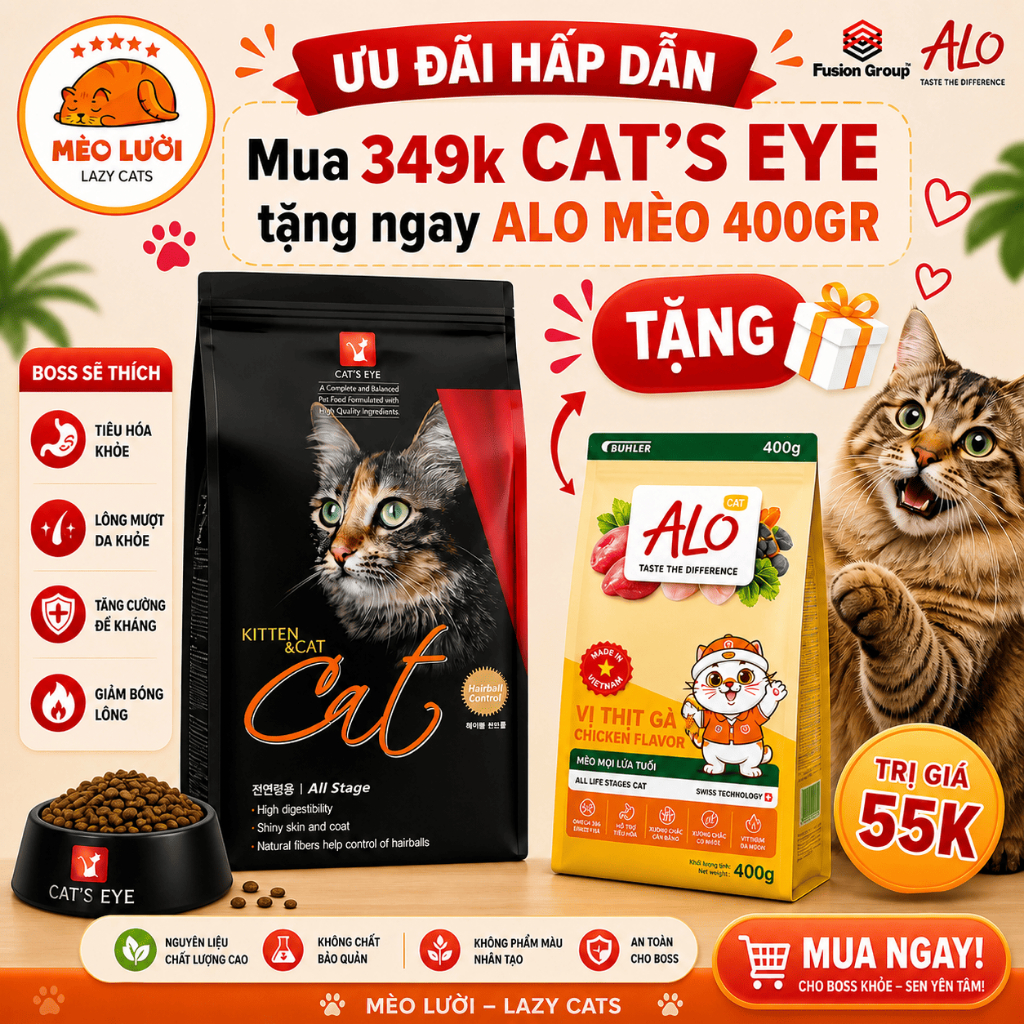 Thức ăn mèo CAT EYE 400gr - 1kg - 1.5kg NGUYÊN SEAL (CAT'S EYE CATEYE)