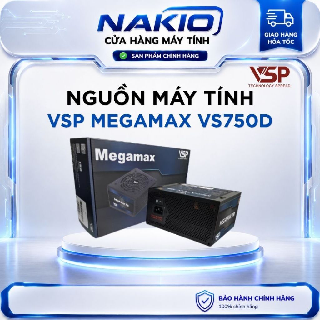 Bộ nguồn máy tính ATX VSP MEGAMAX VS750D - 750W
