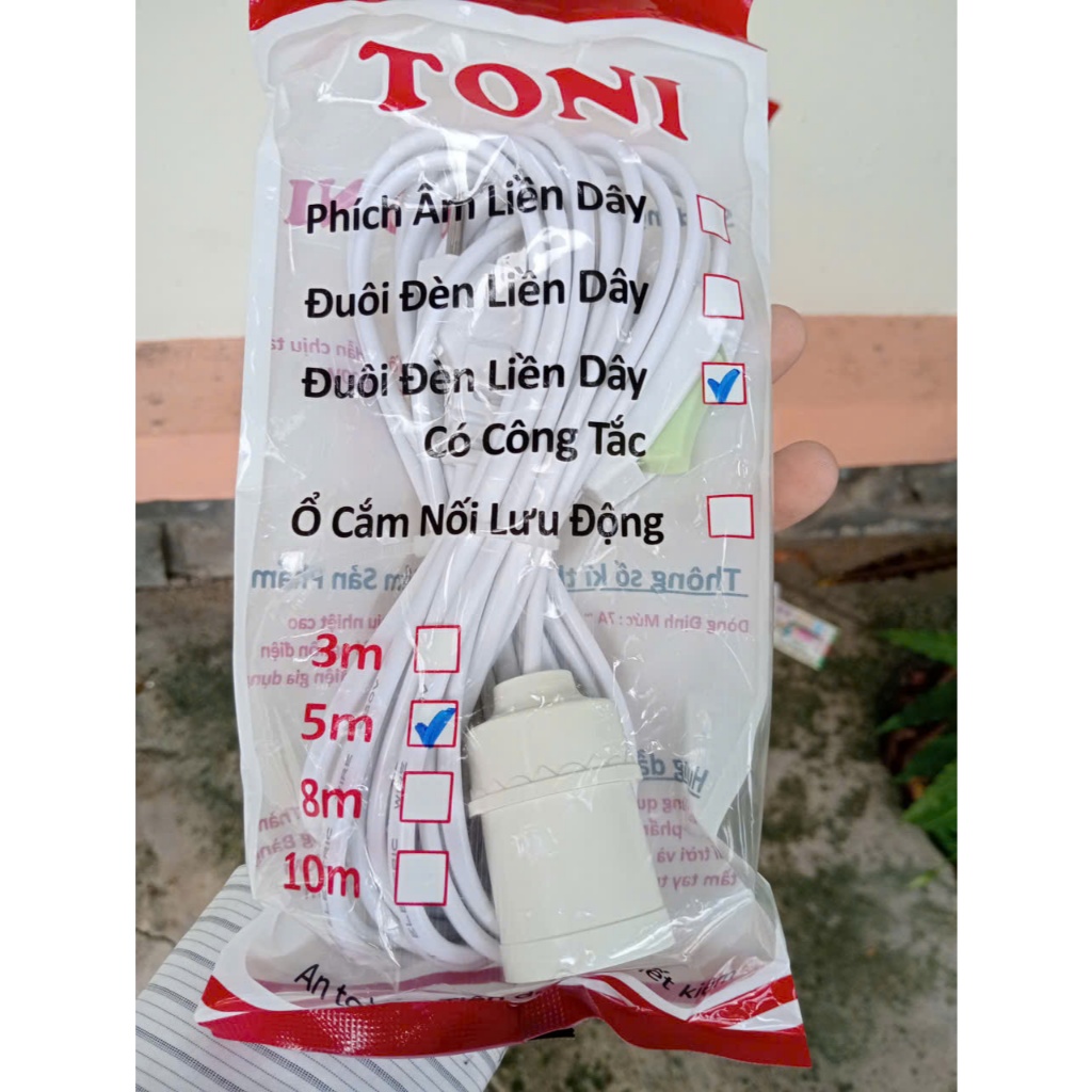Ổ cắm nối lưu động TONI 3m, 5m