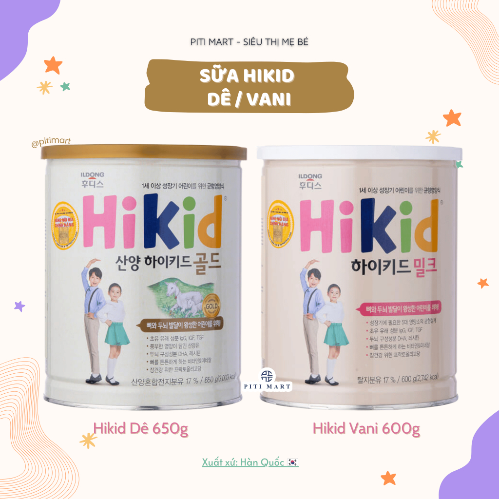 Sữa Hikid Vani / Dê Hàn Quốc Tăng Cao Tăng Cân nhập khẩu chính hãng