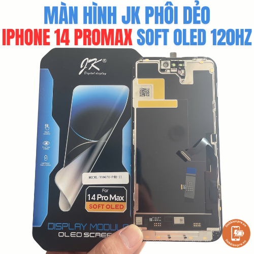 Màn hình thay thế cho ip 14 PROMAX Soft oled phôi dẻo 120Hz chính hãng JK - Bảo hành 6 tháng