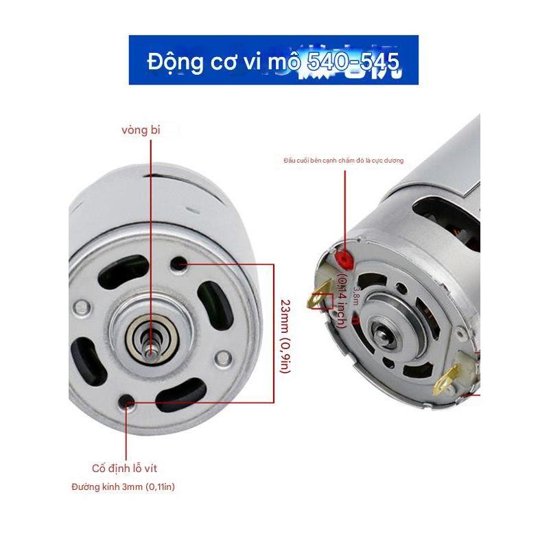 Motor DC 24V 540-545 vòng bi đôi công suất mô-men xoắn lớn