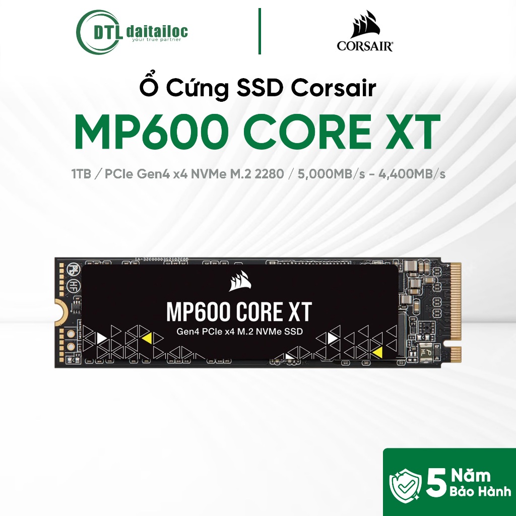 Ổ Cứng SSD Corsair 1T MP600 CORE XT PCIe Gen4 x4 NVMe M.2 2280 (CSSD-F1000GBMP600CXTR2) | Chính Hãng