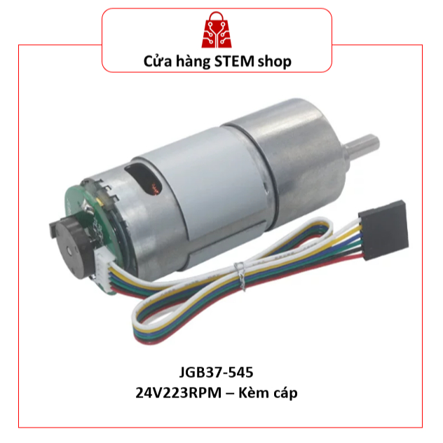 Motor Giảm Tốc Encoder JGB37-520 JGA25-370 12V JGB37-545 24V Kèm Cáp - Động Cơ DC Đo Tốc Độ Hai Pha 