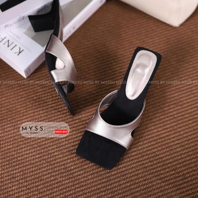 Giày sục nữ quai ngang khoét cách điệu 7cm cao cấp MYSS - SU255