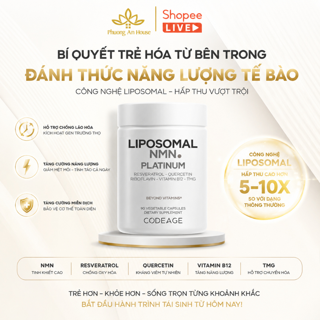 Viên uống chống lão hóa Codeage Liposomal NMN 90 viên
