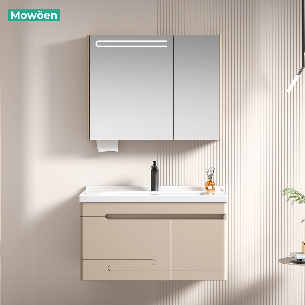 Tủ lavabo Mowoen MW2708-80/100PVC nhập khẩu, treo tường phòng tắm