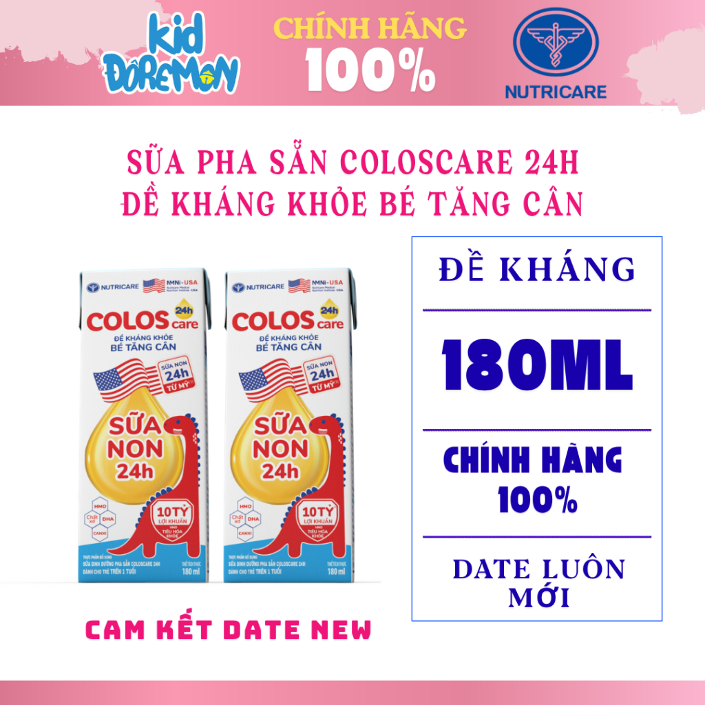 NutriCare Sữa Coloscare 24h pha sẵn 180ml cho bé đề kháng khỏe-tăng cân