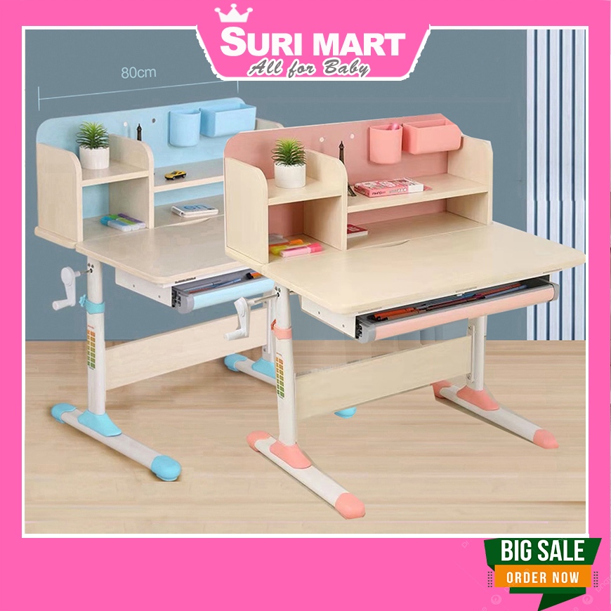(XẢ KHO) Bàn học chống gù chống cận Newber 300 - Bàn học thông minh 80cm gỗ tự nhiên cao cấp