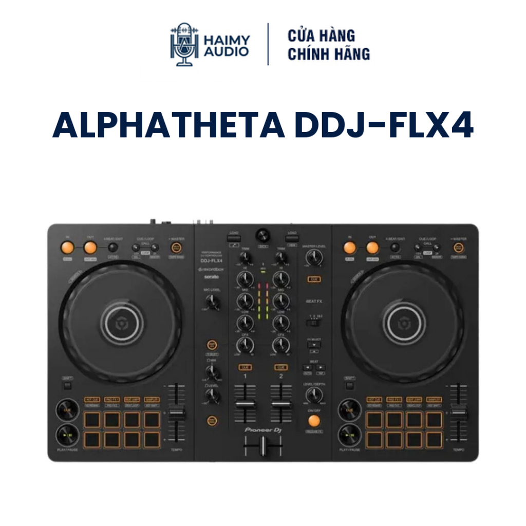 Bàn DJ Controller AlphaTheta DDJ-FLX4 - 2 Deck, Rekordbox & Serato, USB-C, 16 Pad | Chính Hãng