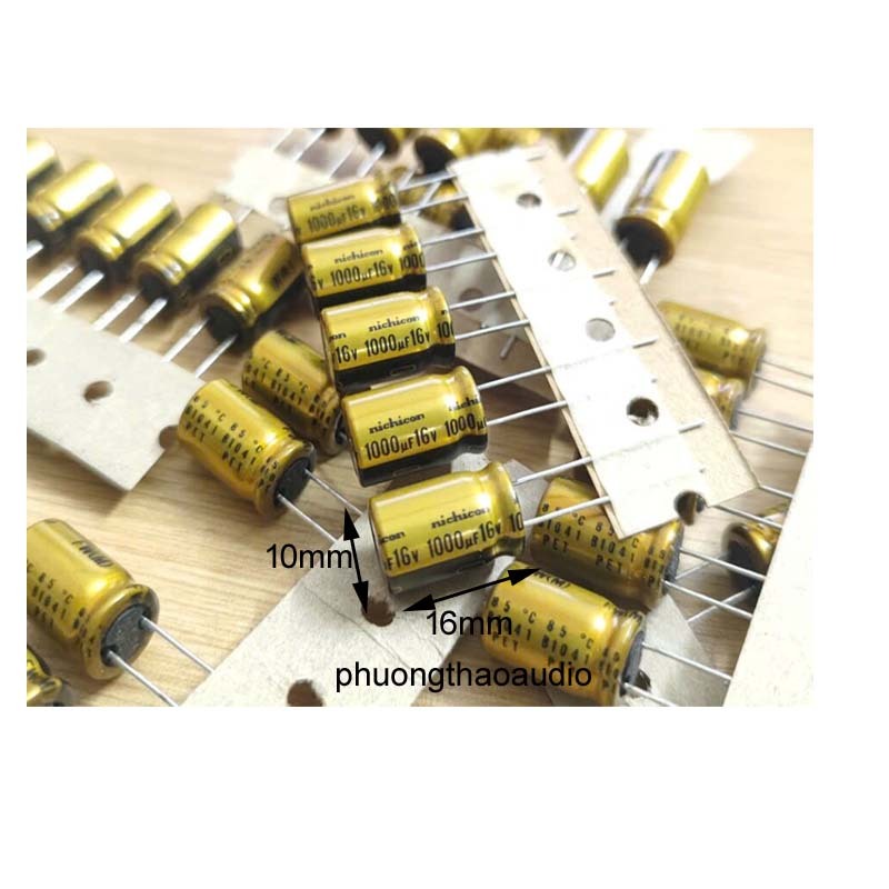 Tụ Nichicon FW 1000uf 16v; tụ phân cực 1000uf 16v