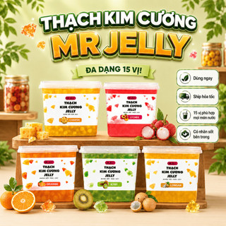 Thạch trái cây topping trà sữa Mr Jelly nhân sốt 14 vị 2.13kg thực phẩm đóng hộp tiện lợi hấp dẫn dùng làm topping