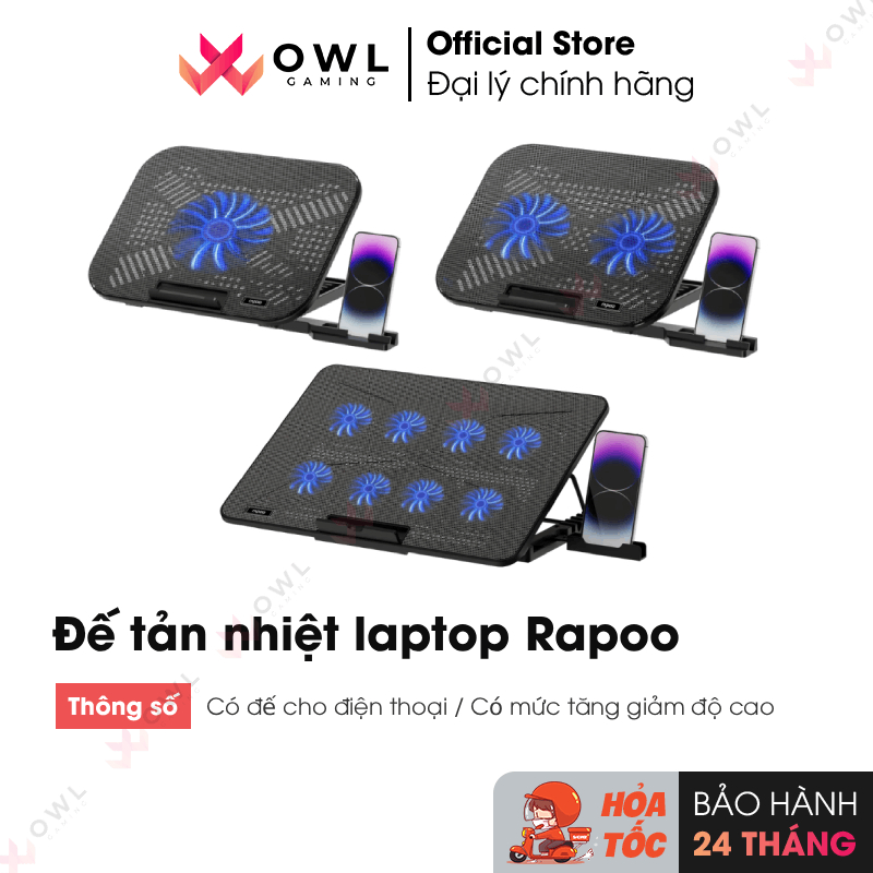 Đế tản nhiệt laptop Rapoo CF100 / CF200 / CF300 (hàng chính hãng)