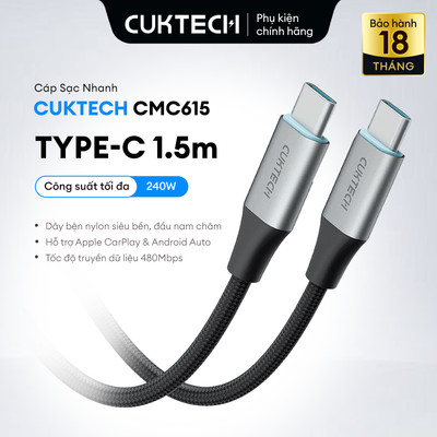 Cáp Sạc Từ Tính CUKTECH 240W Type C-C CMC610/CMC615 | Hỗ Trợ Sạc, Truyền Tệp Nhanh | Bảo Hành 18 Tháng - Chính Hãng