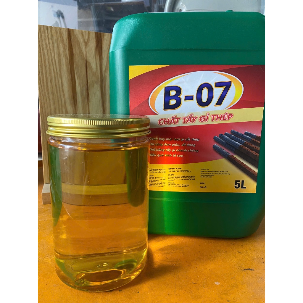 Tẩy rỉ sét B07  dùng thử, mẫu dùng thử tẩy rỉ sét, B07 lon 1000ml, 500ml