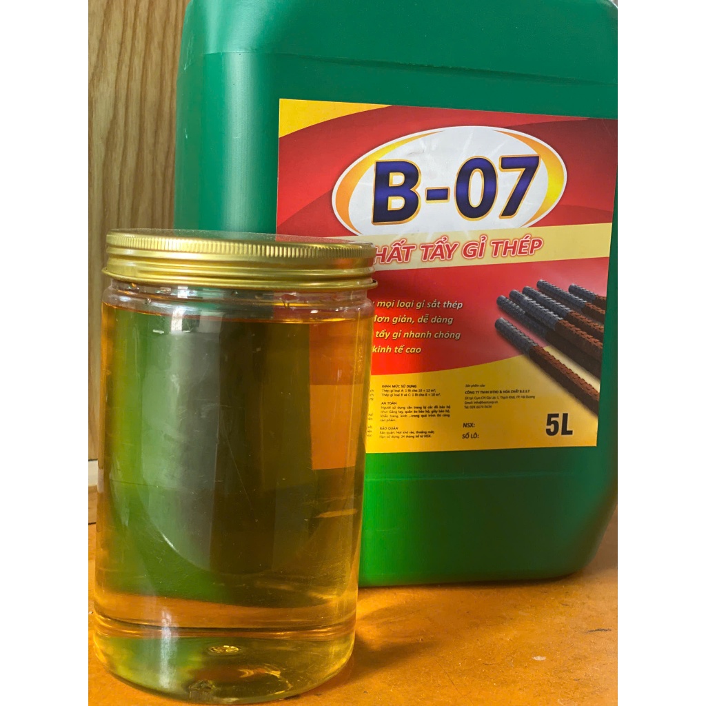 Tẩy rỉ sét B07  dùng thử, mẫu dùng thử tẩy rỉ sét, B07 lon 1000ml, 500ml