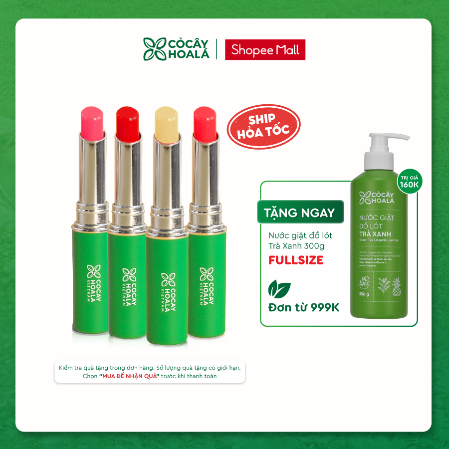 Son dưỡng hồng môi, mềm mịn, mọng nước, giảm thâm môi 3M Cỏ Cây Hoa Lá - 1.5g