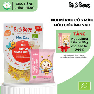 Nui Mì Rau Củ 3 Màu Hữu Cơ Hình Sao Biobees 50g & 100g Cho Bé Từ 6 Tháng