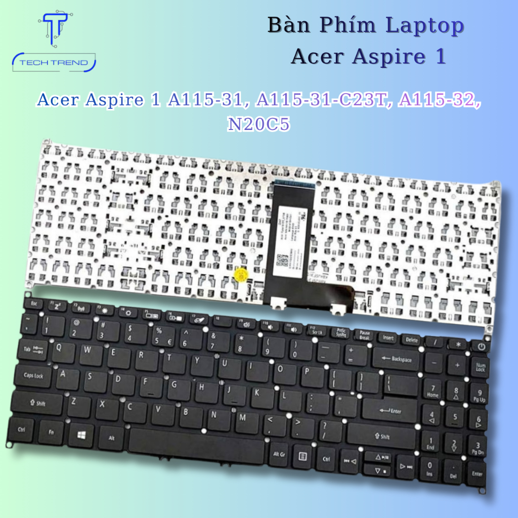 bàn phím laptop tương thích tương thích Acer Aspire 1 A115-31, A115-31-C23T A115-32 N20C5 [H2X8LX240