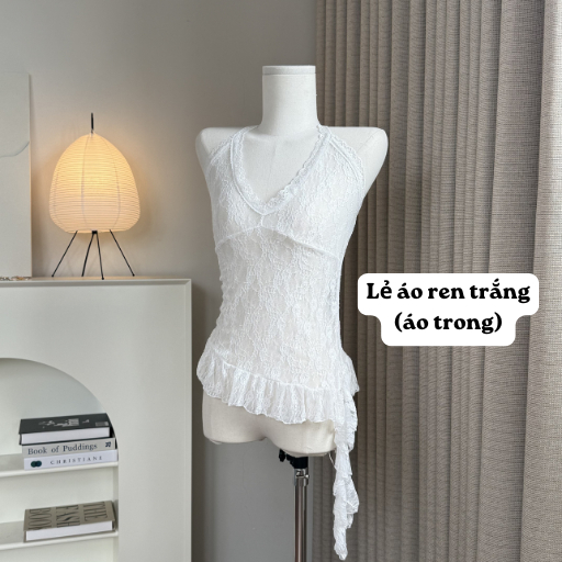 Set áo thun giấy nữ chun eo phối áo ren cổ yếm dáng ôm phong cách ulzzang 24Feb.studio A0008 | BigBuy360 - bigbuy360.vn