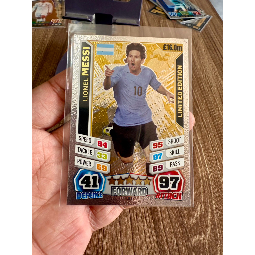 Thẻ Cầu Thủ Bóng Đá Match Attax 2014 Lionel Messi Gold Limited Edition Messi ( VIP )( Siêu Hiếm )