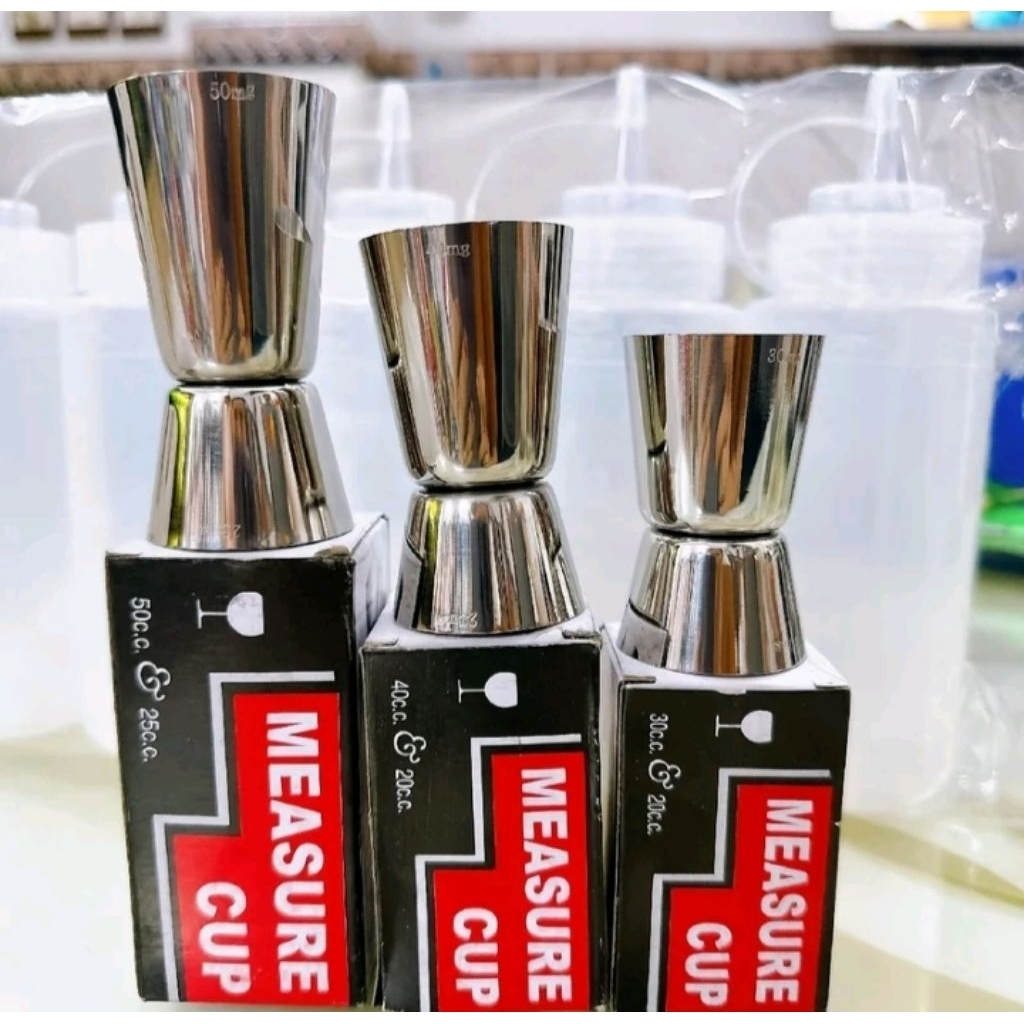 Ly đong inox 2 đầu Ly pha chế cocktail với dung tích 50cc, 40cc, 30cc.