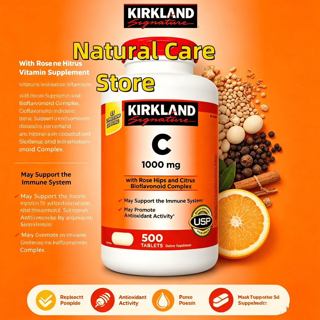 【Nhập khẩu từ Mỹ】Viên uống Signature Vitamin C 1000mg Kirkland 500 Viên