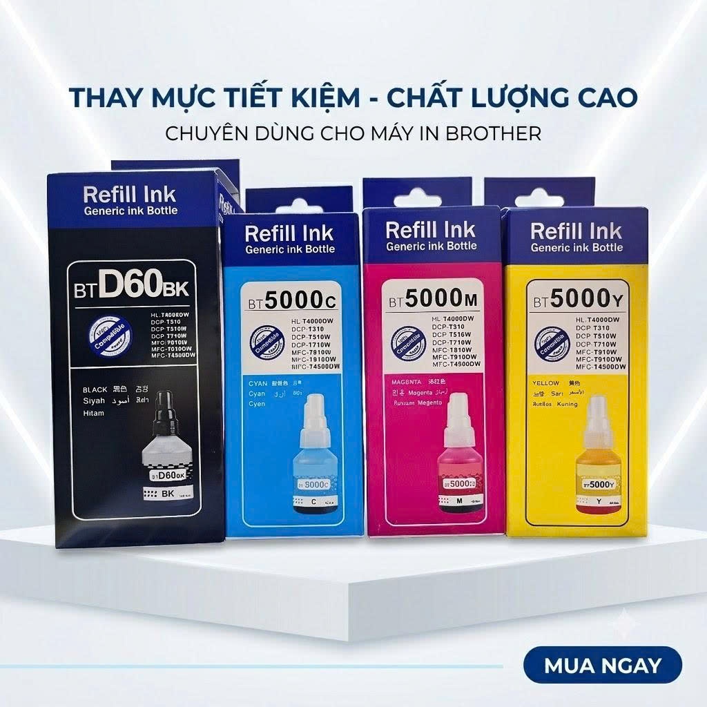 Mực Đổ Brother BTD60BK BT5000 Cho Máy In DCP T310 T510W T710W T810W T910W T220 T420W T520W T720W T82