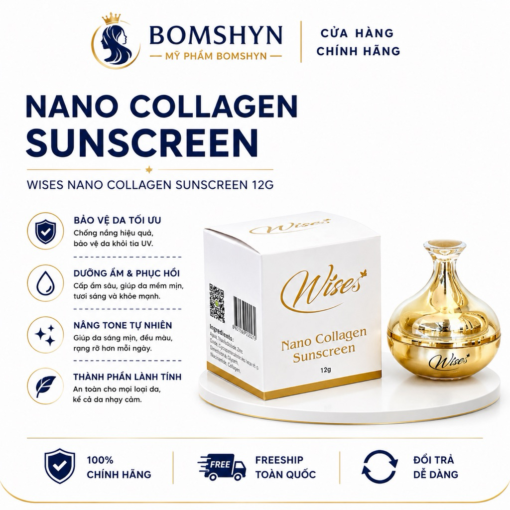 Kem chống nắng dưỡng da Wise nano Collagen thái lan Mẫu mới