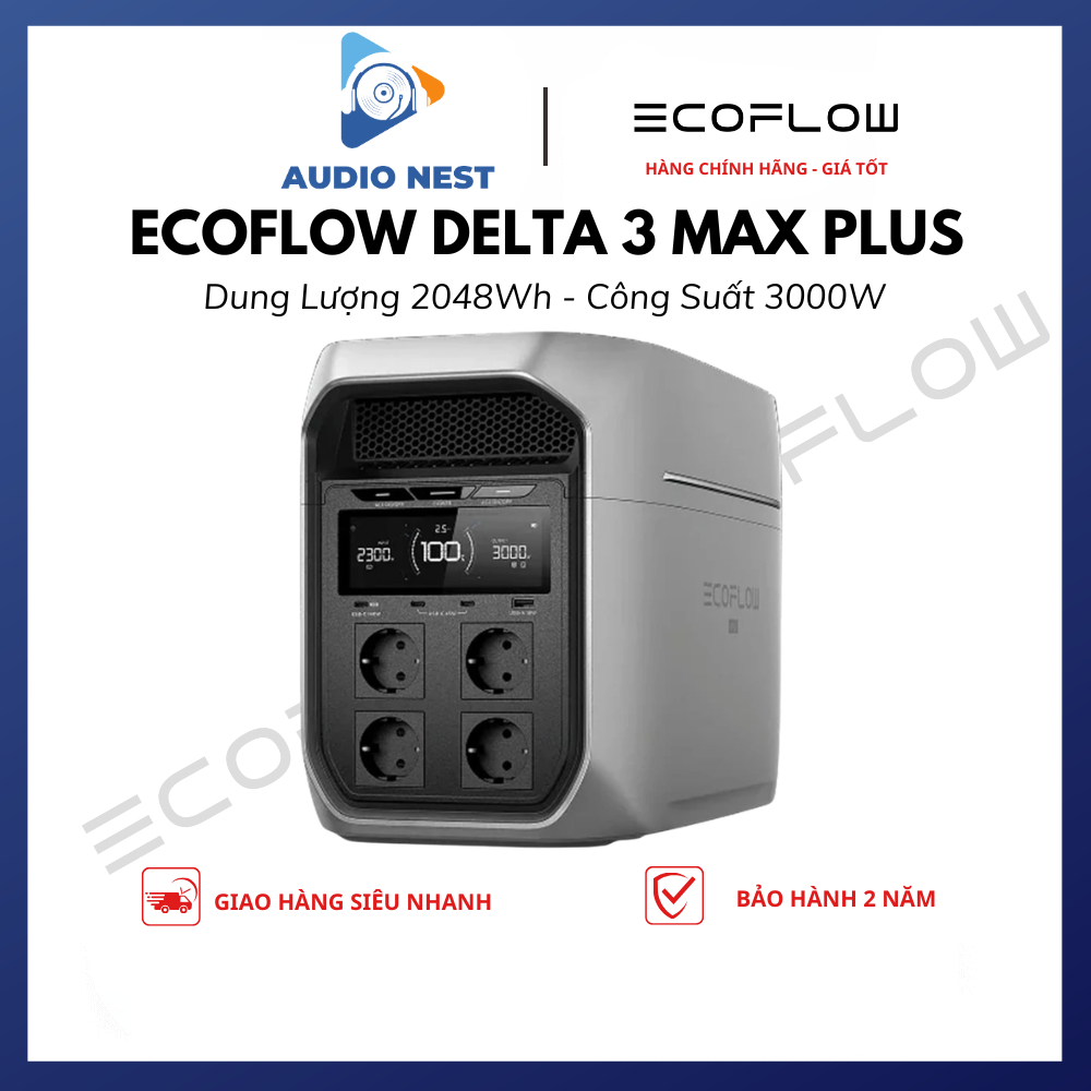Trạm Điện EcoFlow Delta 3 Max Plus 2048Wh 3000W Chính Hãng - Bảo Hành 2 Năm