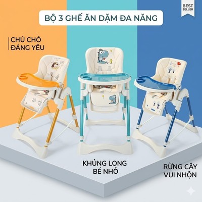 Ghế ăn dặm đa năng ,có bánh xe,nâng hạ độ cao điều chỉnh độ ngả nằm cho bé G63 NewBeginning