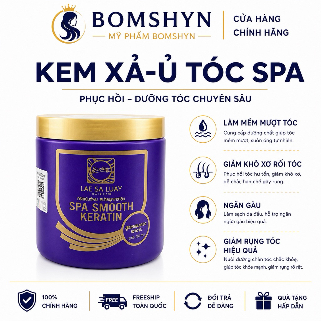 KEM Ủ TÓC XẢ TÓC Ủ LỤA KERATIN LAE SA LUAY 250ml THÁI LAN