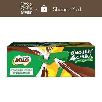 [Phiên bản ống hút 4 chiều] Sữa lúa mạch Nestlé MILO thùng 12 x 180ml (12x4x180ml)