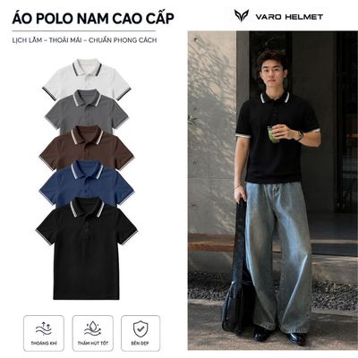 Áo Thun Polo Nam Cotton Cao Cấp POLOVIVIP – Có Cổ Tay Ngắn Form Regular Fit Chuẩn Dáng, Thoáng Mát