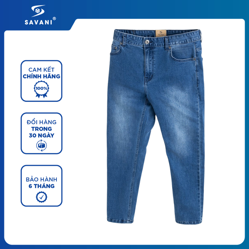 Quần Jean Nam Ống Đứng SAVANI, Chất Jean Mềm, Đứng Form, Dễ Dàng Phối Đồ MQJD021K6