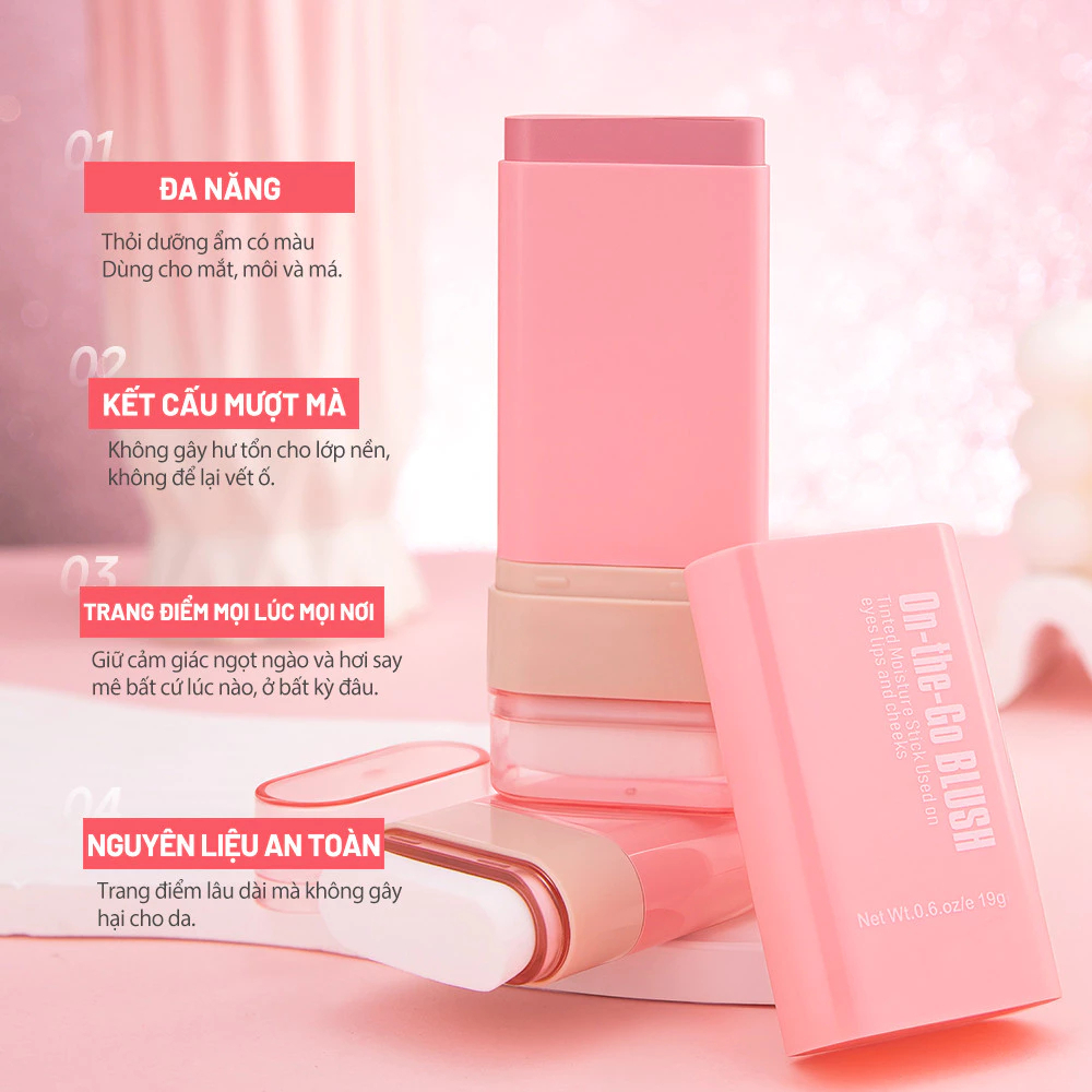 Phấn má hồng chính hãng 3 IN1 Kabeina CHÍNH HÃNG 🌸🌷 Red V03 CAM 02
