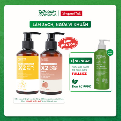 Dung Dịch Vệ Sinh Cỏ Cây Hoa Lá Gel x2 Nano Nghệ Làm Sạch 150ml PHÙ HỢP Cho Mẹ Bầu