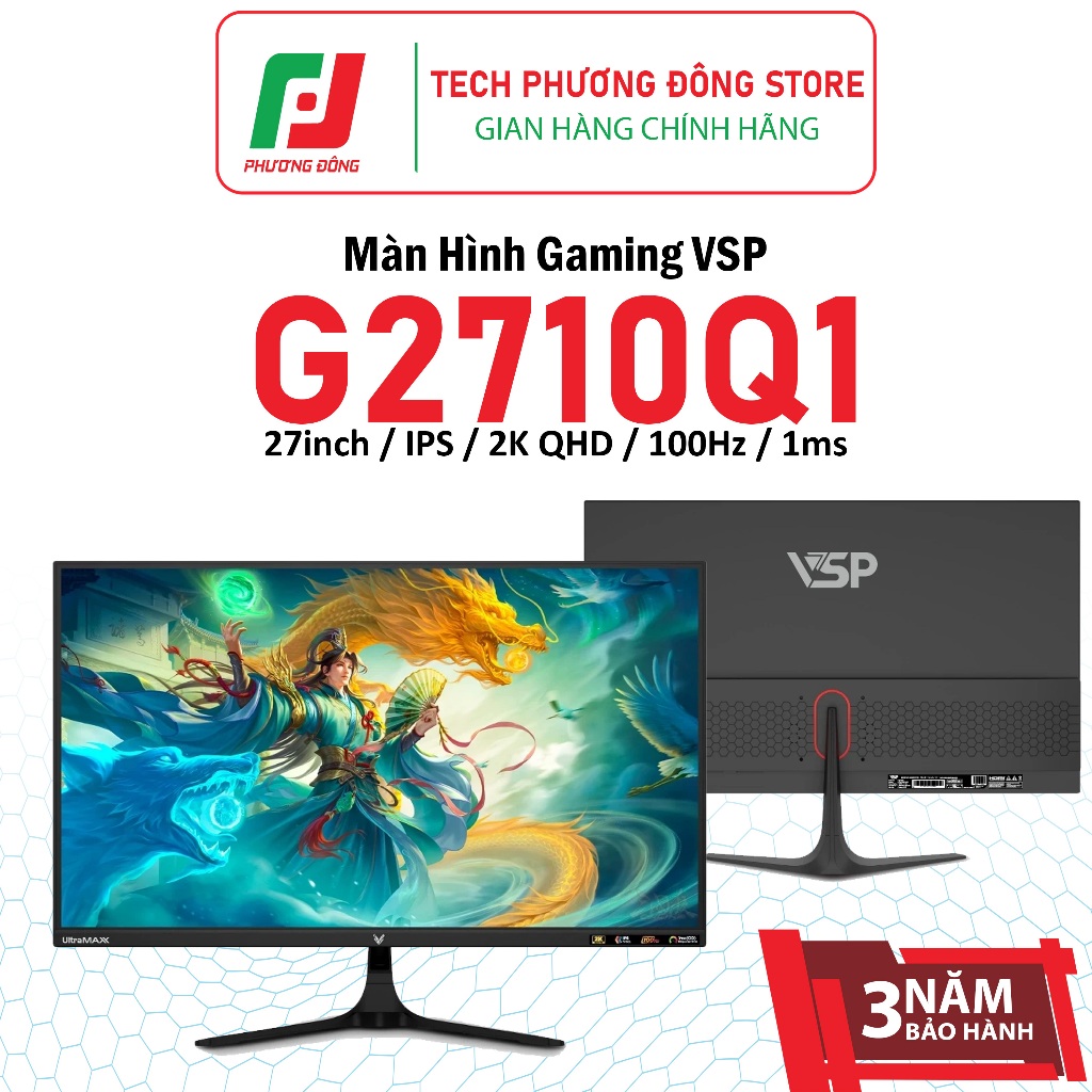 Màn Hình VSP G2710Q1 27inch IPS 2K QHD 100Hz 1ms | Chính Hãng | Bảo Hành 36 Tháng